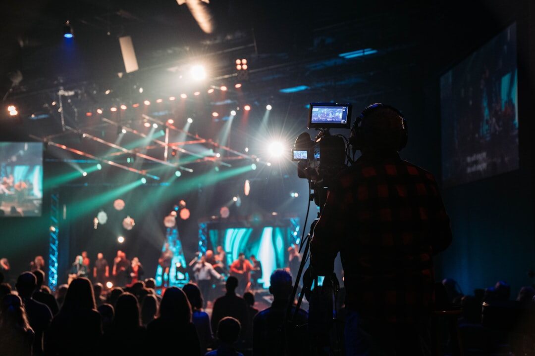 Professional camera operation at live event