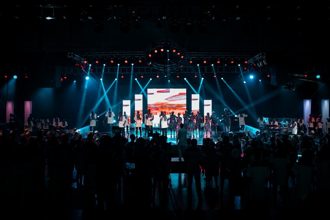 Live production event with dramatic stage lighting